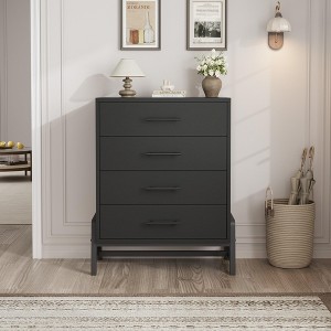 4-Drawer Dresser, 38.6" Tall Storage Chest with Spacious Drawers for Bedroom, Living Room & Entryway, Freestanding Wooden Organizer - 1 of 4
