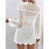 Womens Cardigan Spring Tops Sheer Lightweight Summer Cardigan Beach Cover Up Tops V Neck Lantern Sleeve Sweater Cardigan - 2 of 4