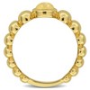 EVERLY JEWELRY | Yellow Plated Sterling Silver 3/4 CT TGW Citrine Oval Beaded Ring - 3 of 4