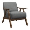 CENGHU Modern Accent Chair, Fabric Upholstered 1pc Arm Chair, Living Room Chair with Walnut Finish Wood, Cushion Back and Seat Furniture - 3 of 4