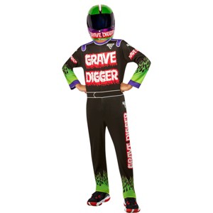 Rubies Kids' Grave Digger Halloween Costume Jumpsuit Black - 1 of 4