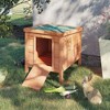 PawHut Small Wooden Rabbit Hutch Bunny Cage Guinea Pig House Dog Cage with Openable & Waterproof Roof - 3 of 4