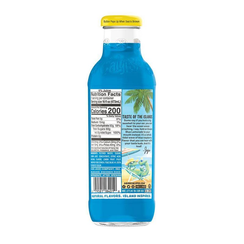 Calypso Ocean Blue Lemonade - 16 fl oz Glass Bottle, 2 of 5