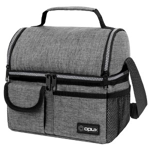 OPUX Insulated Dual Compartment Lunch Bag, Leakproof Soft Cooler Box Women Men Adult, Reusable Tote Pail Kids Boys Girls School - 1 of 4