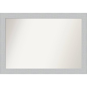 40" x 28" Non-Beveled Shiplap White Wood Bathroom Wall Mirror - Amanti Art: Includes Mounting Hardware, Rectangle Shape - 1 of 4