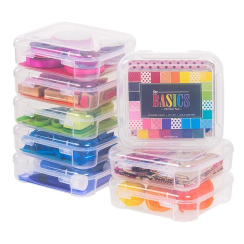 16 Transparent 4x6 Photo Storage Boxes and Organizer with Handle for  Pictures, Art Supplies (Rainbow Colors)