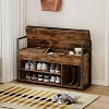 KTMBDW 39" Storage Bench, Shoe Bench with Flip Top Storage Space and Padded Cushion, 2-Tier Shoe Rack Organizer for Entryway, Living Room - 3 of 4