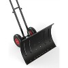 29 Inch Heavy Duty Wheeled Snow Shovel with Adjustable 5-Position Handle and Multi-Angle Carbon Steel Blade - 2 of 4