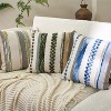 LISM 18x18 Inch Boho Chenille Tufted Pillowcase,Decorative Striped Square Pillow Covers Set of 2 - 2 of 4