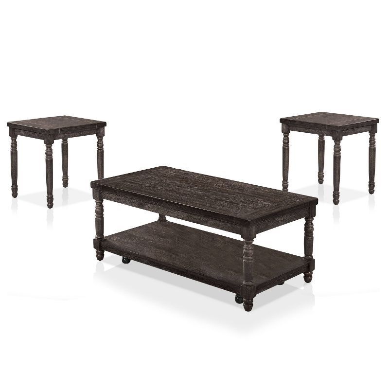 3pc Vallecito Coffee Table Set with Hidden Casters Weathered Gray - HOMES: Inside + Out, 1 of 6