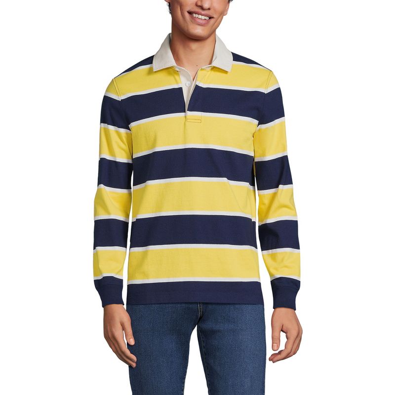 Lands' End Men's Long Sleeve Solid Rugby, 1 of 3