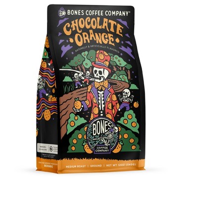 Bones Coffee Company Chocolate Orange Ground Coffee Beans Chocolate Orange Flavor 12 oz Medium Roast (Ground)