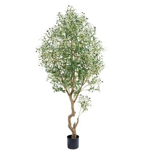 Wikineon Oakpark Faux Olive Tree in Black Plastic Pot. - 1 of 4
