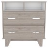 Okak 2-Drawer Dresser with 2 Open Shelfs,Wengue Finish Chest of Drawers with Large Storage Space&Metal Handles,Legged Dresser for Living Room - 2 of 4
