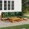 vidaXL Garden Lounge Set Green cushions with natural wood - 2 of 4
