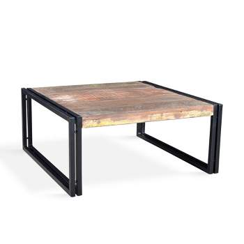 35" x 35" Rustic Reclaimed Wood Coffee Table Natural - Timbergirl