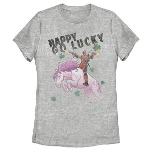 Women's Marvel Deadpool Lucky Unicorn St. Patrick's T-Shirt - 1 of 3