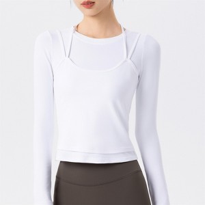 Clotth Women's Yoga Set - Round Neck Fitted Long Sleeve Yoga Top with Tank Top, Two-Piece Set for Pilates and Fitness - 1 of 4