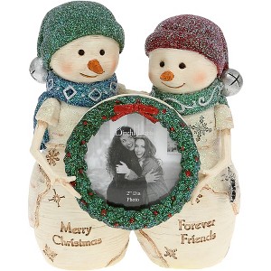 Pavilion Gift Company - Christmas  Friends - 4.5" Snowmen Holding a Frame - Decorative Objects - 1 of 4