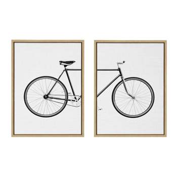 Kate and Laurel Sylvie Bicycle Framed Canvas by Simon Te of Tai Prints
