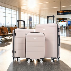 KWPZQEB 3 Piece Luggage Set Carry on Suitcase with ABS Hardshell, Spinner Wheels & TSA Lock, Travel Luggage for Men and Women - 1 of 4