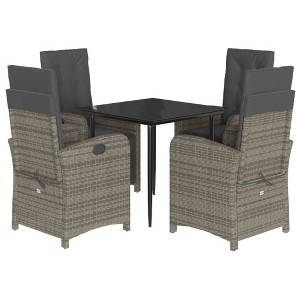 vidaXL Garden Dining Set Grey, Dark Grey, Black - 1 of 4