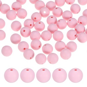 Unique Bargains Round Loose Rubber Beads Craft Smooth Ball Small Hole for DIY Crafts 50 Pcs - 1 of 4
