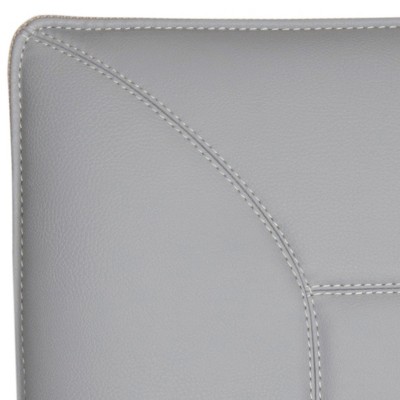 Transitional Gray Faux Leather Arm Chair with Metal Hairpin Legs