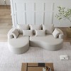 KWPZQEB 105'' Curved Sectional Sofa, 4-Seater Modular Sectional Sofa with 7 Pillows & Deep Seat, Comfy Chenille Couches for Living Room - 4 of 4