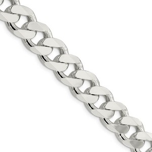 Black Bow Jewelry Men's 13mm Sterling Silver Solid Curb Chain Necklace - 1 of 4