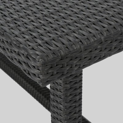 Santa Rosa Gray Wicker Outdoor Rectangle Dining Table