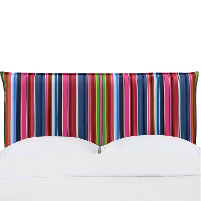 Full French Seam Headboard in Serape Stripe Bright Rainbow - Skyline Furniture