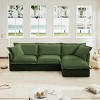 L-Shaped Cloud Couch,120" Chenille Sectional Sofa with Convertible Ottoman,Deep Seat 3-Seater Sofa for Living Room-Baofuwish - 2 of 4