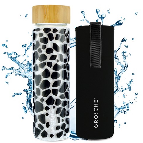 Grosche Venice Eco-friendly Glass Water Bottle With Bamboo Lid And  Protective Sleeve, 22.6 Fl Oz Capacity, Giraffe : Target