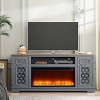 Festivo Farmhouse 70" TV Stand for TVs up to 80" with Fireplace Gray - 3 of 4