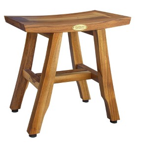 EcoDecors® Satori® 14" Teak Wood Shower Bench in EarthyTeak Finish - 1 of 4