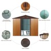 Outdoor Storage Shed UV Resistant Waterproof Garden Metal Shed with Floor Frame Lockable Door for Backyard Garden Patio Lawn - 3 of 4