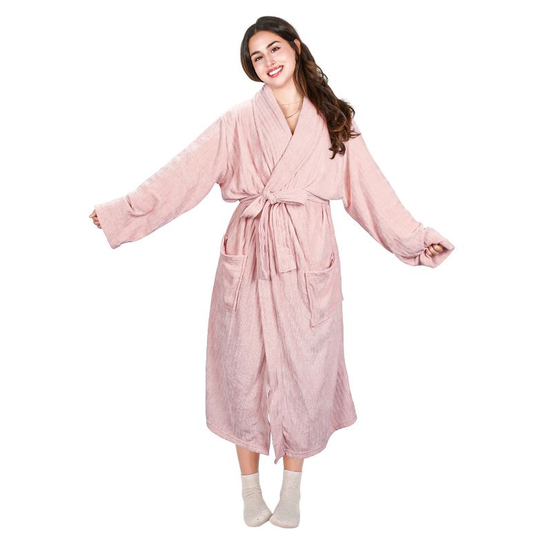Tirrinia Premium Women's Fleece Chenille Bathrobe - Good Touch Feeling, Skin - Friendly, 1 of 7
