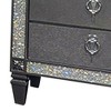 Royal Hampton Nightstand, 2 Drawers, Crystal Like Acrylic Trim, Gray Solid Wood - 4 of 4