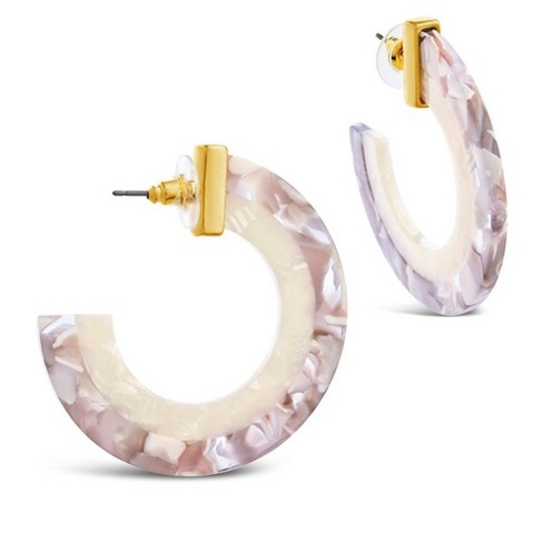 50mm Resin Hoop Earrings | Sterling Forever