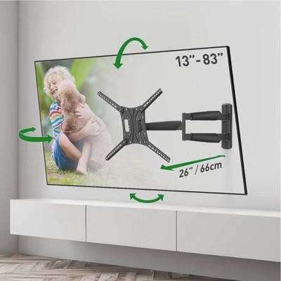 Barkan 13" - 83" Long TV Wall Mount. Full Motion - Extension, Swivel & Tilt