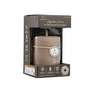 LumiPur 3.5"x5" Signature Collection Flickering Flameless LED Wax Pillar Candle Mushroom - 1 of 4