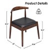 Set of 2 Mid-Century Modern Faux Leather Dining Chairs with Solid Wood Frame, Armless Chairs for Dining Room or Living Spaces-Panipeachy - 4 of 4