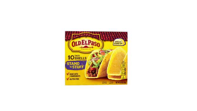 Old El Paso Gluten Free Vegan Stand &#39;n Stuff Yellow Corn Taco Shells - 4.7oz/10ct, 2 of 14, play video