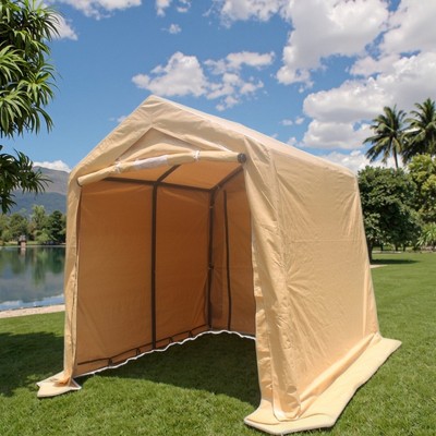 Gsluuk 7x12ft Outdoor Portable Gazebo Storage Shelter Shed with 2 Roll up Zipper Doors