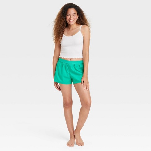 Women's Boxer Pajama Shorts - Colsie™ Green Xl : Target