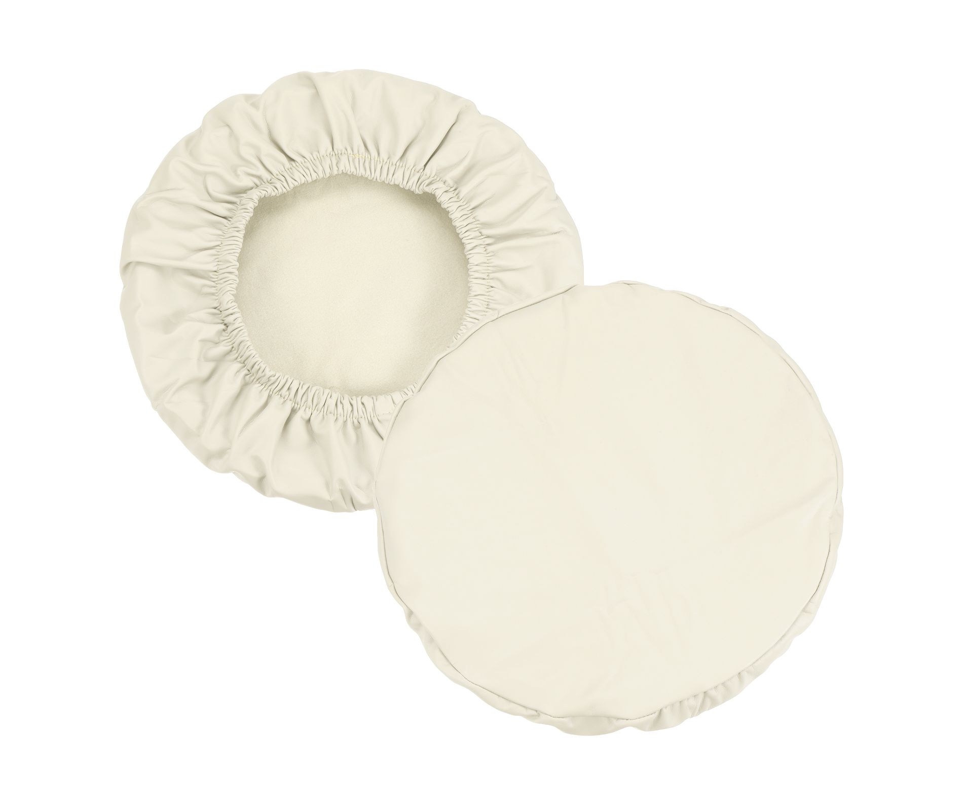 Unique Bargains Round Washable Elastic Bar Stool Cover for Dia 12"-14" Chair 2 Pcs Beige
