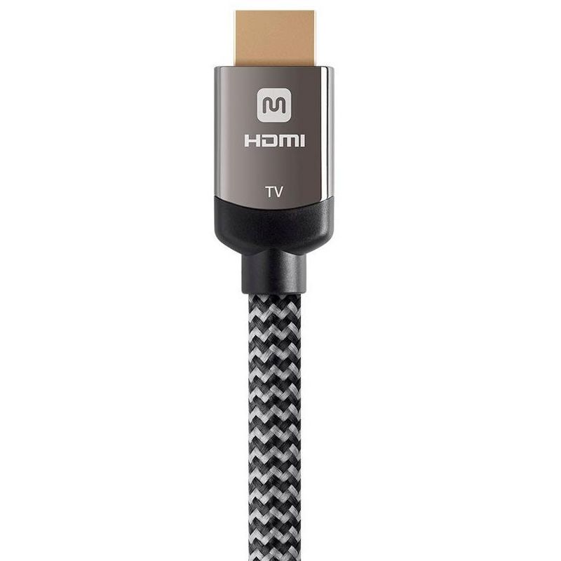 Monoprice Braided HDMI Cable - 20 Feet - Gray | High Speed, Active Chipset, 4K@60Hz 18Gbps, HDR, 28AWG, YUV, 4:4:4, CL3 - Luxe Series, 2 of 7