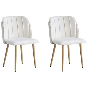 Nordlys Set of 2 Metal and Fabric Dining Chairs Vintage Style Upholstery Dining Room - 1 of 4