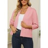 Women's 3/4 Sleeve Open Front Cropped Cardigan Sweater Elegant Shrugs for Women - 2 of 4